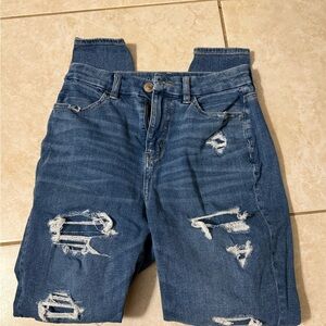 Distressed Blue Jeans